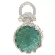 925 Sterling Silver Round swivel crown pendant - for 8mm beads x1 